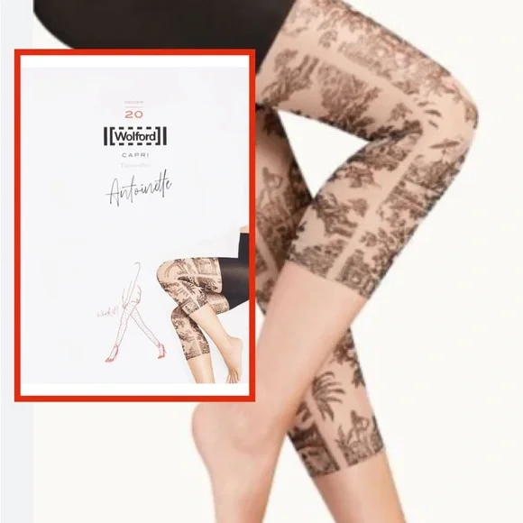 Wolford | Accessories | New Xs Capri Wolford Antoinette Black Tattoo Effect  46 Tights | Poshmark